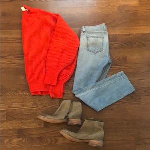 H&M Red Chunky Knit Sweater